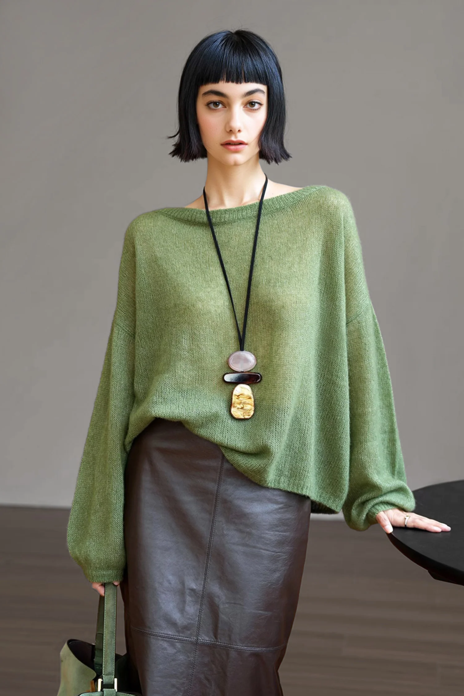 Cashmere-Silk Open Knit Off-The-Shoulder Sweater - kasudy