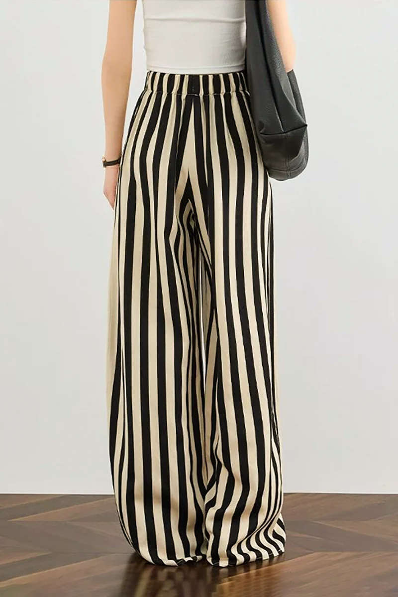 Striped Linen-Blend Pull-On Wide-Leg Pants - kasudy